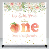Lofaris Floral Peach Custom 1st Birthday Backdrop For Girl